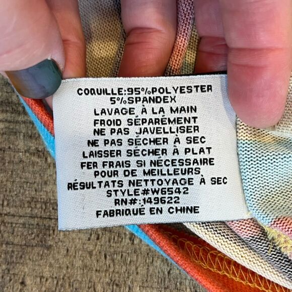 Walter Baker Amberlynn Mod Stripe Mock Neck Knit Top Small Retro - Picture 10 of 10